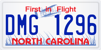 NC license plate DMG1296