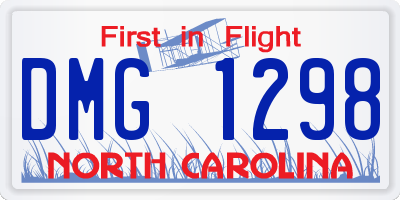 NC license plate DMG1298
