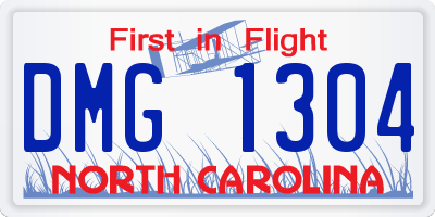 NC license plate DMG1304