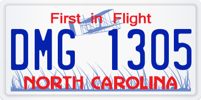 NC license plate DMG1305