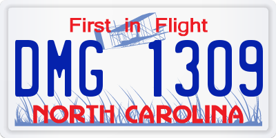 NC license plate DMG1309