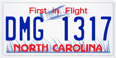 NC license plate DMG1317