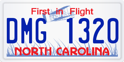 NC license plate DMG1320