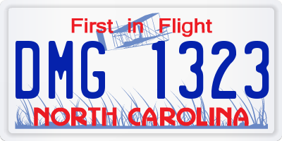 NC license plate DMG1323