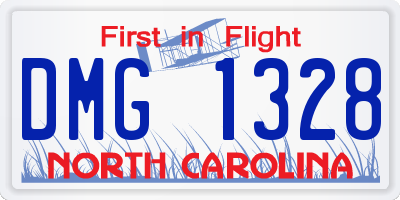 NC license plate DMG1328