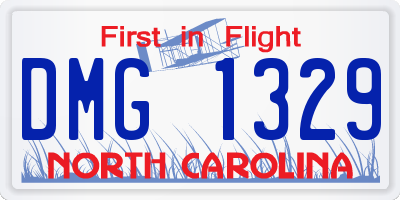 NC license plate DMG1329