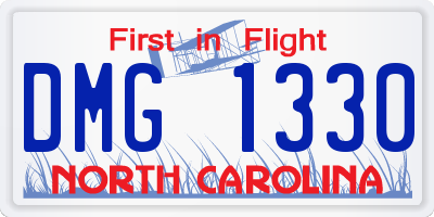 NC license plate DMG1330