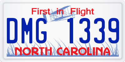 NC license plate DMG1339
