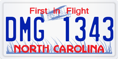 NC license plate DMG1343