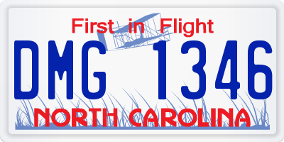 NC license plate DMG1346