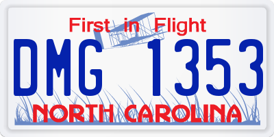 NC license plate DMG1353