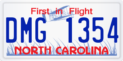 NC license plate DMG1354