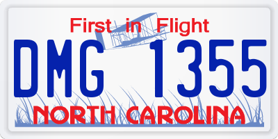 NC license plate DMG1355