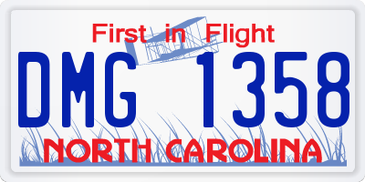 NC license plate DMG1358