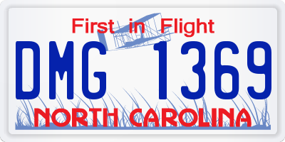 NC license plate DMG1369