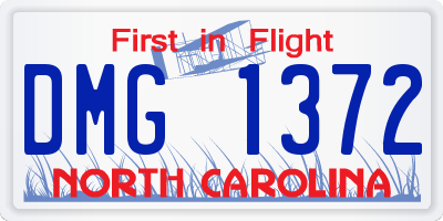 NC license plate DMG1372