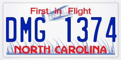 NC license plate DMG1374