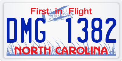 NC license plate DMG1382