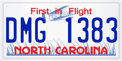 NC license plate DMG1383