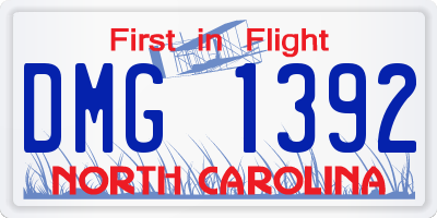 NC license plate DMG1392