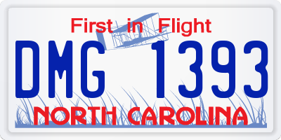 NC license plate DMG1393