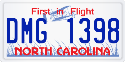 NC license plate DMG1398