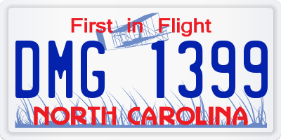 NC license plate DMG1399