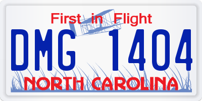 NC license plate DMG1404