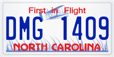 NC license plate DMG1409