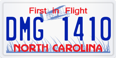 NC license plate DMG1410