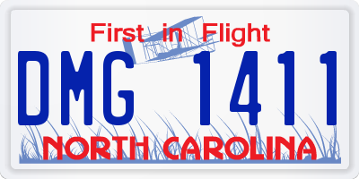 NC license plate DMG1411