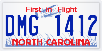 NC license plate DMG1412