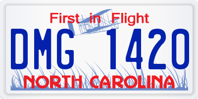 NC license plate DMG1420
