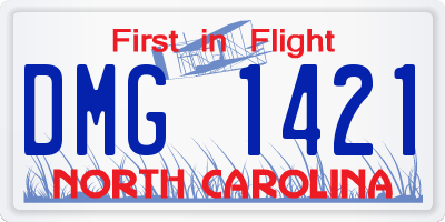 NC license plate DMG1421