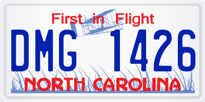 NC license plate DMG1426