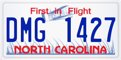 NC license plate DMG1427