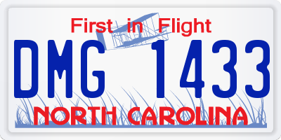 NC license plate DMG1433