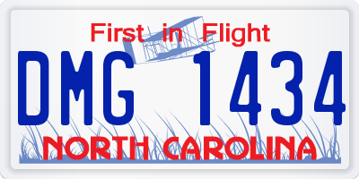 NC license plate DMG1434
