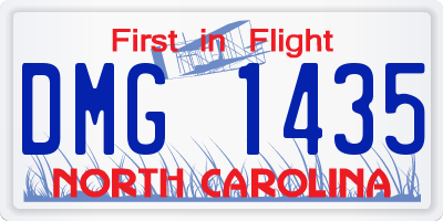 NC license plate DMG1435