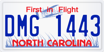 NC license plate DMG1443