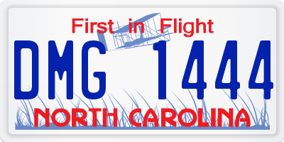 NC license plate DMG1444