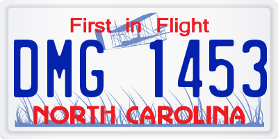 NC license plate DMG1453
