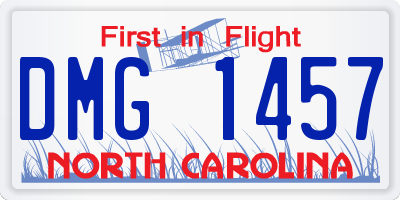 NC license plate DMG1457