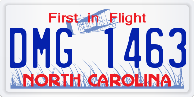 NC license plate DMG1463
