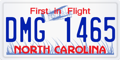 NC license plate DMG1465