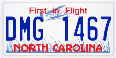NC license plate DMG1467