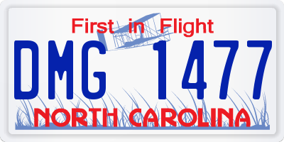 NC license plate DMG1477