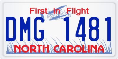 NC license plate DMG1481