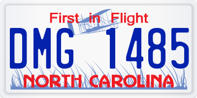 NC license plate DMG1485