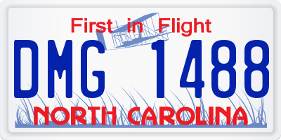 NC license plate DMG1488